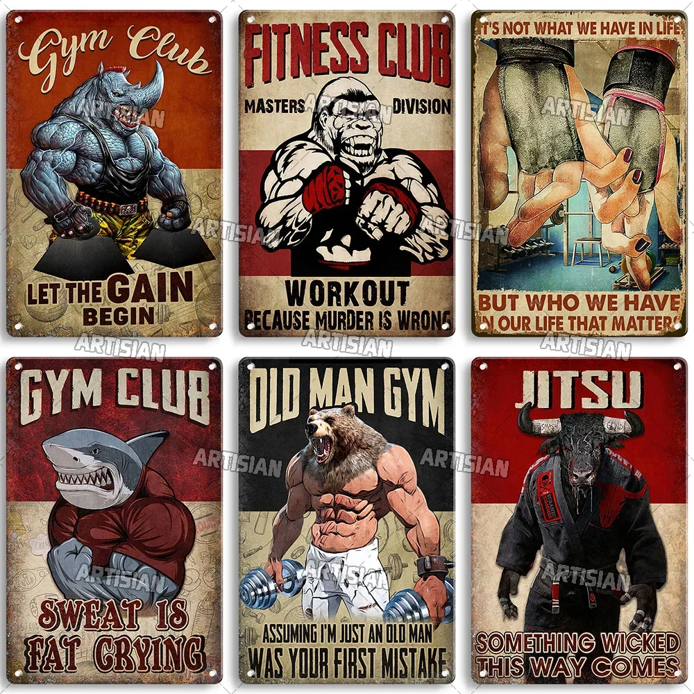 Home Gym Room - Old Man Gym Club Inspirierende Spruch-Kunstmalerei
